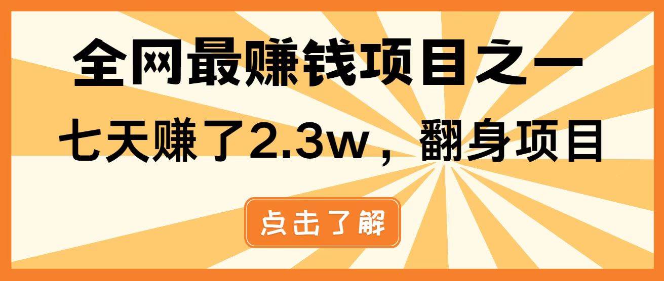 （14481期）暴利项目，每天被动收益1500+，长期管道收益！0成本自己做老板！-玖哥网创