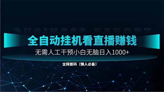 （14483期）直播助手全自动看大平台直播赚钱，全自动无需人工干预，小白无脑日入1000-玖哥网创