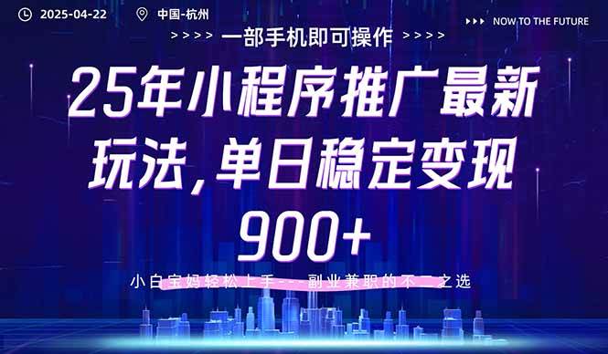 （14494期）25年小程序推广最新玩法，单日稳定变现900+，小白轻松上手-玖哥网创