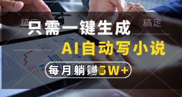 只需一键生成，AI自动写小说，实现躺着也能写作，每月收益过1w【揭秘】-玖哥网创
