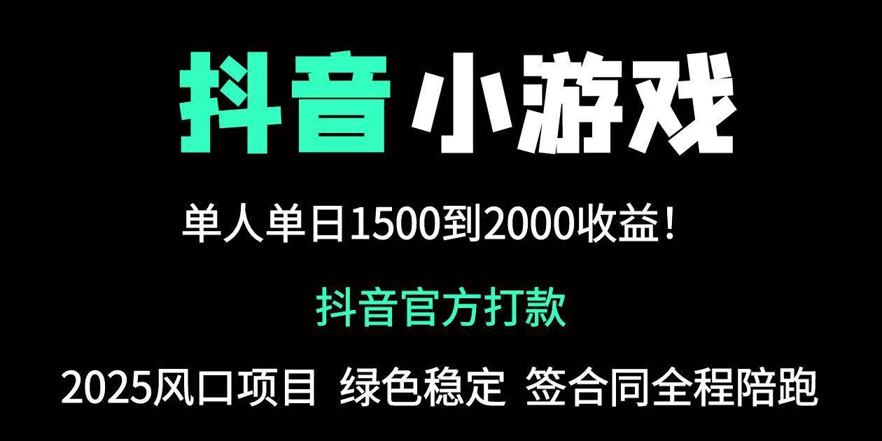 （14527期）抖音官方小游戏2025全网最新玩法，暴利赚钱项目，单机日入2000+，绝不…-玖哥网创