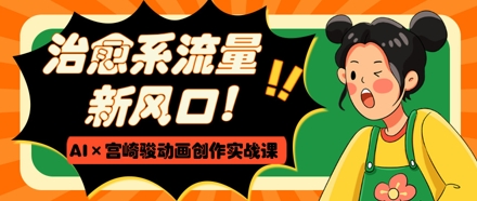 治愈系流量新风口，AI+宫崎骏动画创作实战课，从0到1打造爆款视频-玖哥网创