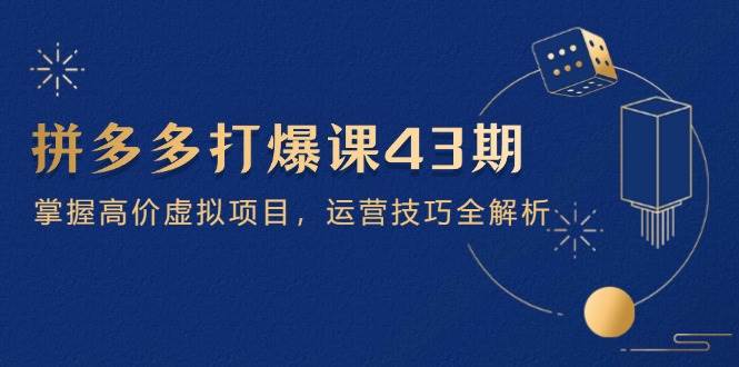 （14546期）拼多多打爆课第 43 期，掌握高价虚拟项目，运营技巧全解析（15节）-玖哥网创