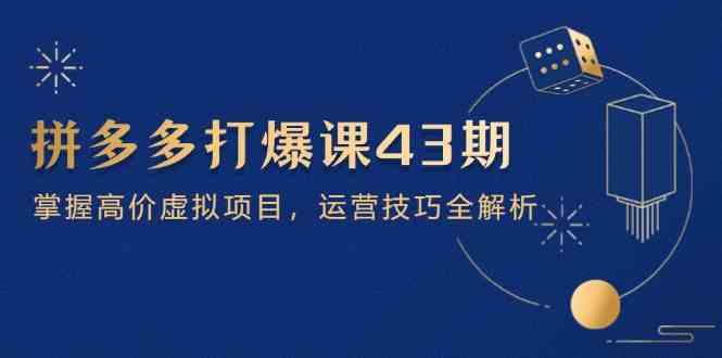 拼多多打爆课第 43 期，掌握高价虚拟项目，运营技巧全解析（15节）-玖哥网创
