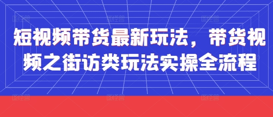 短视频带货最新玩法，带货视频之街访类玩法实操全流程-玖哥网创