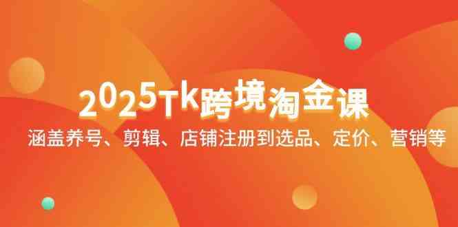 2025Tk跨境淘金课：涵盖养号、剪辑、店铺注册到选品、定价、营销等-玖哥网创
