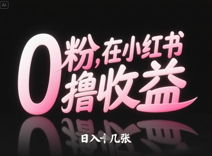 0粉在小红书撸收益，日入几张-玖哥网创