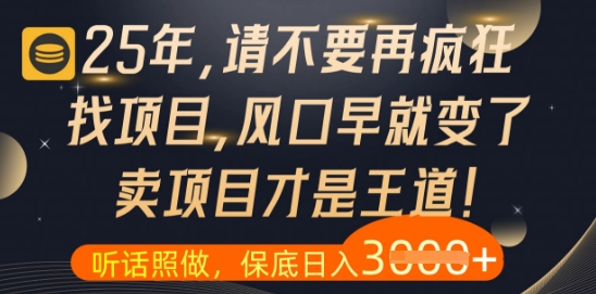 什么？25年你还在疯狂找项目做，醒醒吧，看完这些你全都懂了【揭秘】-玖哥网创