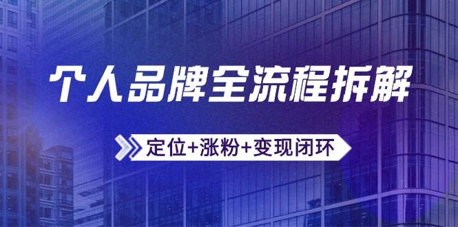 个人品牌全流程拆解：定位+涨粉+变现闭环，微信生态运营与资源整合-玖哥网创