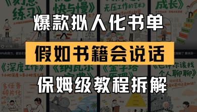 最新爆款拟人化书单玩法，假如书籍会说话，保姆级教程-玖哥网创
