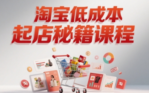 淘宝低成本起店系统课，助你快速起店，实现弯道超车-玖哥网创