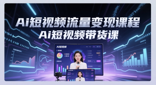 Ai短视频流量变现课程，Ai短视频带货课-玖哥网创