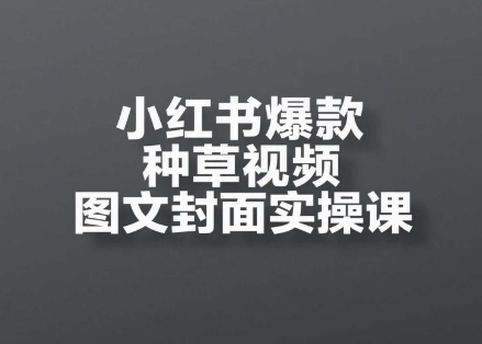 小红书爆款种草视频图文封面实操课，​开店、选品、引流、变现全流程-玖哥网创