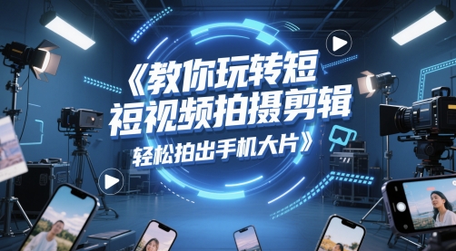 教你玩转短视频拍摄剪辑，轻松拍出手机大片-玖哥网创