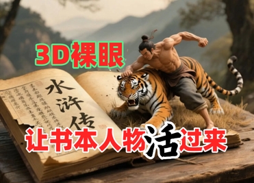 书本人物裸眼3D视频，新的玩法，流量超猛，保姆级教程-玖哥网创