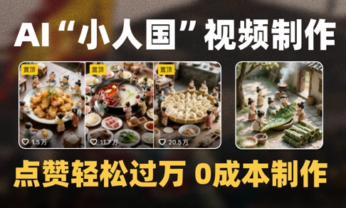 爆款1000W+播放微缩景观迷你小人国AI视频0成本制作全流程教学-玖哥网创