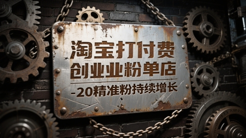 淘宝打付费创业粉单店每天稳定10-20精准粉持续增长【揭秘】-玖哥网创