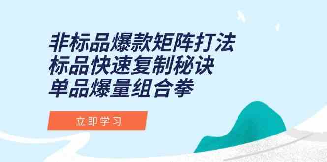 非标品爆款矩阵打法，标品快速复制秘诀，单品爆量组合拳-玖哥网创