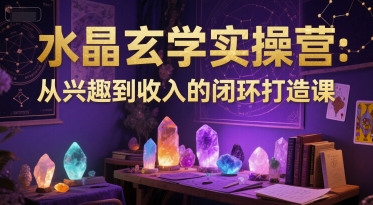 水晶玄学实操营：从兴趣到收入的闭环打造课-玖哥网创