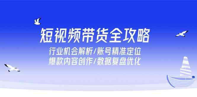 短视频带货全攻略，行业机会解析/账号精准定位/爆款内容创作/数据复盘优化-玖哥网创