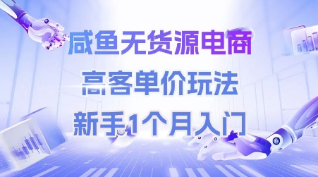 咸鱼无货源电商，高客单价玩法，新手1个月入门-玖哥网创