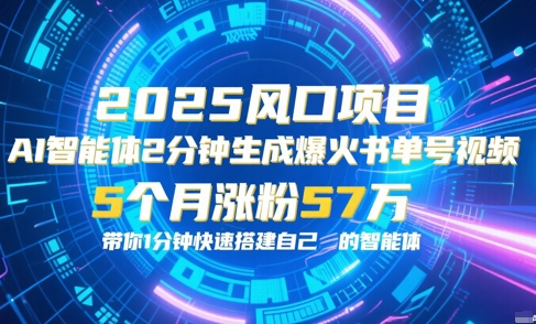 AI智能体2分钟一键生成爆火书单号原创视频，5个月涨粉57w，带你零代码1分钟搭建智能体-玖哥网创