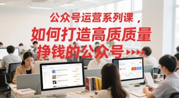 公众号运营系列课，如何打造高质量挣钱的公众号-玖哥网创