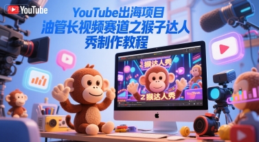 YouTube出海项目，油管长视频赛道之猴子达人秀制作教程-玖哥网创