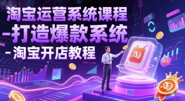 淘宝运营系统课程-打造爆款系统-淘宝开店教程-玖哥网创