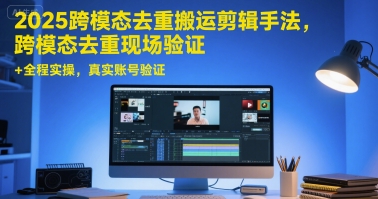 2025跨模态去重搬运剪辑手法，跨模态去重现场验证 +全程实操，真实账号验证-玖哥网创