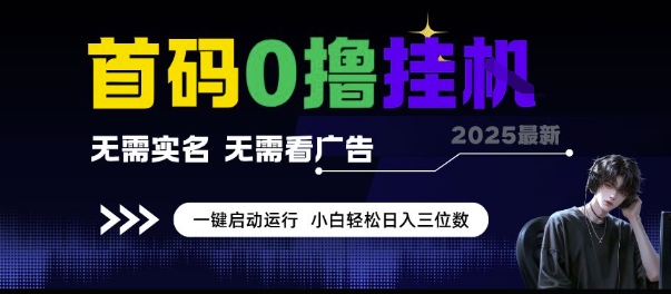 首码0撸挂G项目，无需实名无需看广告 一键启动运行，小白轻松日入三位数【揭秘】-玖哥网创