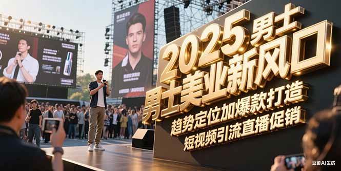2025男士美业新风口，趋势定位加爆款打造，短视频引流直播促销-玖哥网创