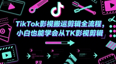 TikTok影视搬运剪辑全流程，小白也能学会从TK影视剪辑-玖哥网创