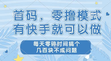首码零撸项目，有快手就可以做，每天业务时间搞个几张不是问题【揭秘】-玖哥网创