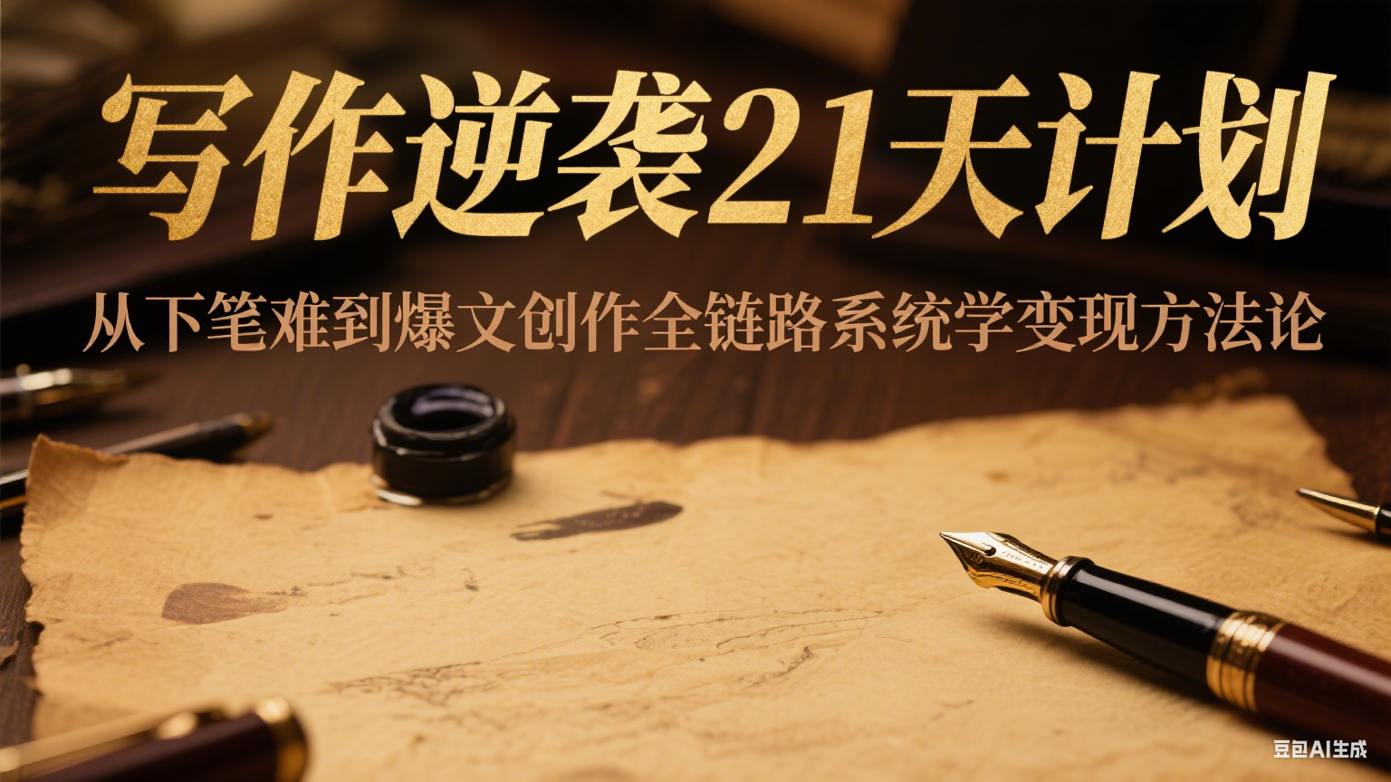 写作逆袭21天计划：从下笔难到爆文创作全链路系统学变现方法论-玖哥网创
