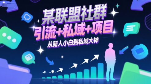 某联盟社群，引流+私域+项目，从新人小白到私域大神-玖哥网创