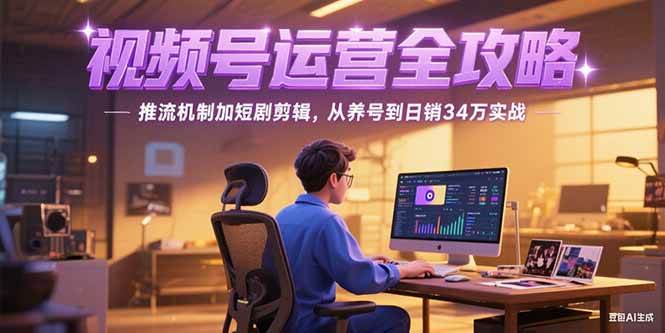 （15217期）2025视频号运营全攻略，推流机制加短剧剪辑，从养号到日销34万实战-玖哥网创