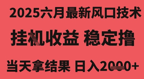 2025六月最新风口技术，无人挂G撸礼物，长期稳定 一个小时收益2k+，小白当天拿结果【揭秘】-玖哥网创