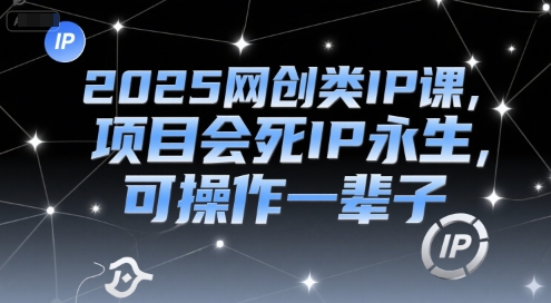 2025网创类IP课，项目会死IP永生，可操作一辈子-玖哥网创