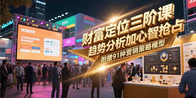 （15219期）财富定位三阶课，趋势分析加心智抢占，附赠91种营销策略模型-玖哥网创