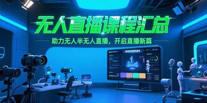 （15218期）无人直播课程汇总，含非实时防风技术，助力无人半无人直播，开启直播新篇-玖哥网创