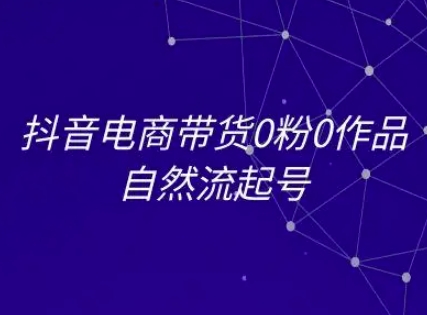 抖音电商带货0粉0作品自然流起号，抖音电商教程-玖哥网创