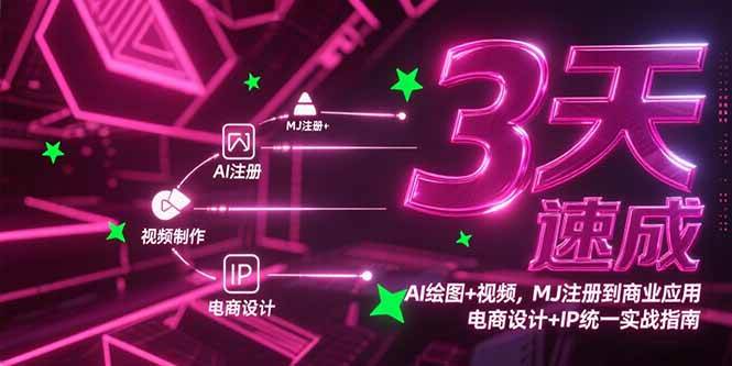 （15245期）3天速成AI绘图+视频，MJ注册到商业应用，电商设计+IP统一实战指南-玖哥网创
