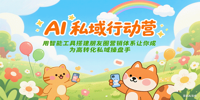 AI私域行动营：用智能工具搭建朋友圈营销体系让你成为高转化私域操盘手-玖哥网创
