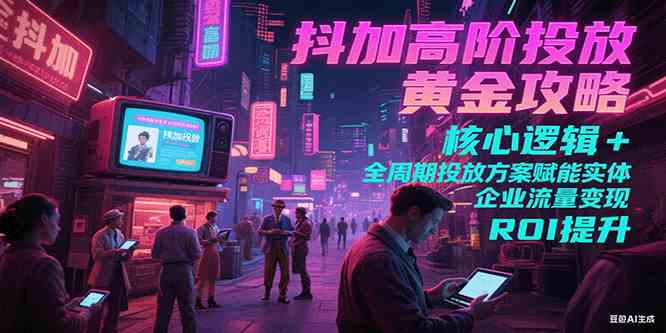 抖加高阶投放黄金攻略：核心逻辑全周期投放方案赋能实体企业流量变现 ROI 提升-玖哥网创