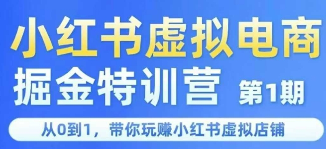 小红书虚拟电商掘金特训营第1期，从0到1，带你玩转小红书虚拟店铺-玖哥网创