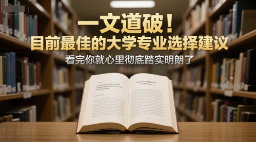 付费文章：一文道破！目前最佳的大学专业选择建议，看完你就心里彻底踏实明朗了-玖哥网创