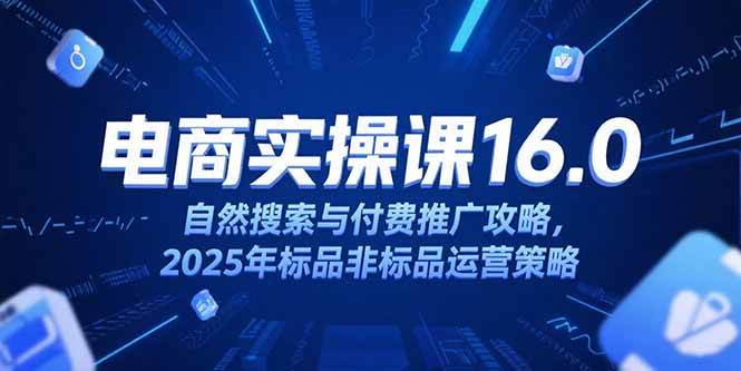 （15262期）淘宝电商运营课16.0，自然搜索与付费推广攻略，2025年标品非标品运营策略-玖哥网创