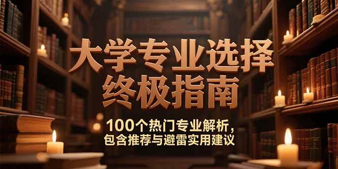 （15261期）付费文：大学专业选择终极指南,100个热门专业解析,包含推荐与避雷实用建议-玖哥网创
