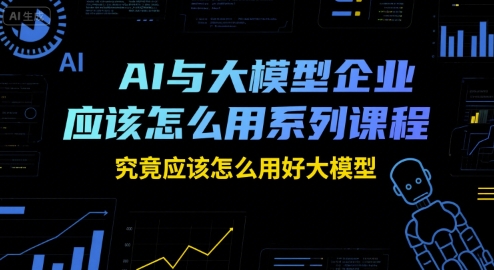 AI与大模型企业应该怎么用系列课程，究竟应该怎么用好大模型-玖哥网创